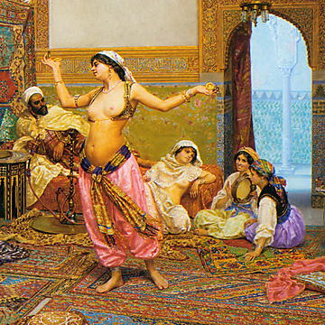 Gemälde von Giulio Rosati (1858 - 1917), The harem dance, Öl auf Leinwand